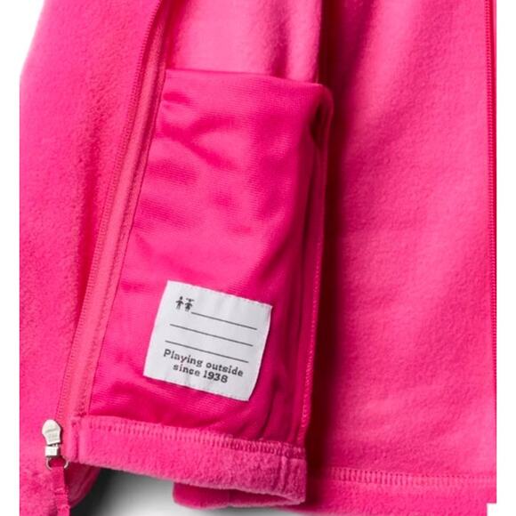 Columbia Girls Bubblegum Pink Ice Benton Springs Full Zip Fleece Jacket Size 5 - Picture 13 of 14